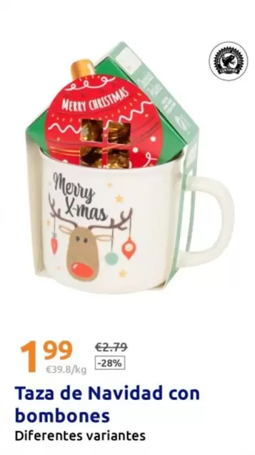 Taza De Navidad Con Bombones