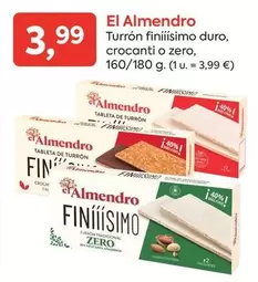 El Almendro - Turrón Finíssimo Duro, Crocanti O Zero