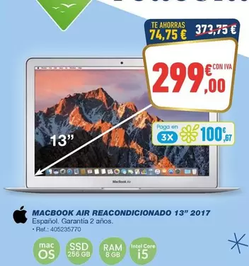 Apple - Book Air Reacondicionado 13" 2017