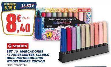 Stabilo - Set 10 Marcadores Fluorescentes SÁTBilo Boss Naturecolors Wildflowers Edition