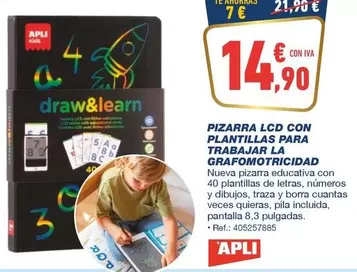 Apli - Pizarra Lcd Con Plantillas Para Trabajar La Grafoformaticidad