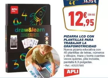 Apli - Pizarra Lcd Con Plantillas Para Trabajar La Grafoformaticidad