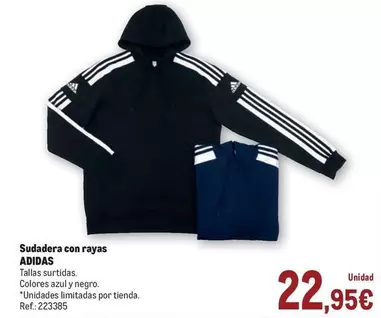 Adidas - Sudadera Con Rayas