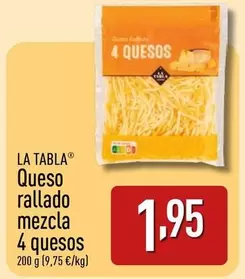 La Tabla - Queso Rallado Mezcla 4 Quesos