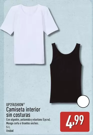 Up2fashion - Camiseta Interior Sin Costuras