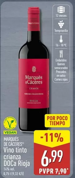 Marqués De Cáceres - Vino Tinto Crianza DOCa Rioja