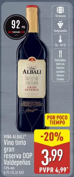 Viña Albali - Vino Tinto Gran Reserva DOP Valdepeñas