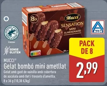 Mucci - Gelat Bombó Mini Ametllat