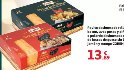 Coren - Pavita Deshuesada Rellen Bacon, Uvas Pasas Y Pijosa