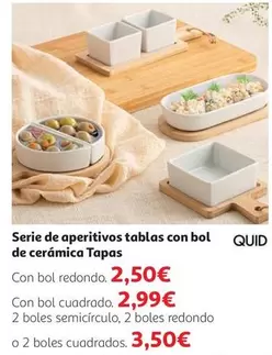 quid - Serie De Aperitivos Tablas Con Bol De Cerámica Tapas
