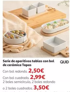 quid - Serie De Aperitivos Tablas Con Bol De Cerámica Tapas
