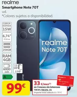 Realme - Smartphone Note 70t