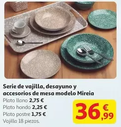 Serie De Vajilla, Desayuno Y Accesorios De Mesa Modelo Mireia