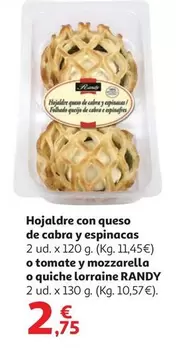 Hojaldre Con Queso De Cabra Y Espinacas O Tomate Y Mozzarella O Quiche Lorraine