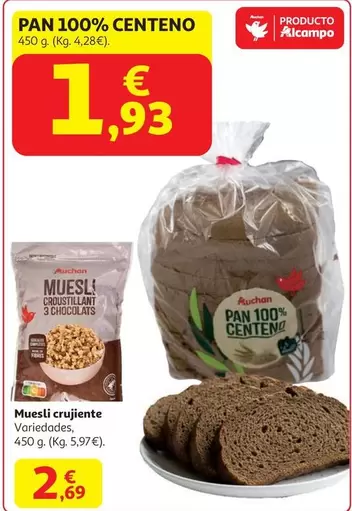 Muesli - Pan 100% Centeno