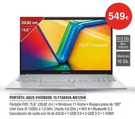 Asus - Portatil Vivobook 15 F1504va-bo125w