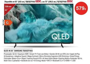 Samsung - Qled 4k 55" Tq55q75fau