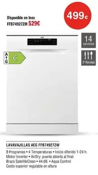 AEG - Lavavajillas Ffb74927zw