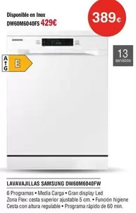 Samsung - Lavavajillas DW60M6040FW