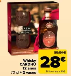 Cardhu - Whisky 12 Años + 2 Vasos