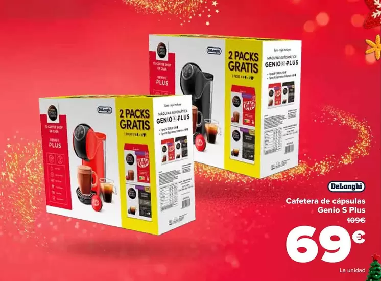 DeLonghi - Cafetera De Cápsulas Genio S Plus