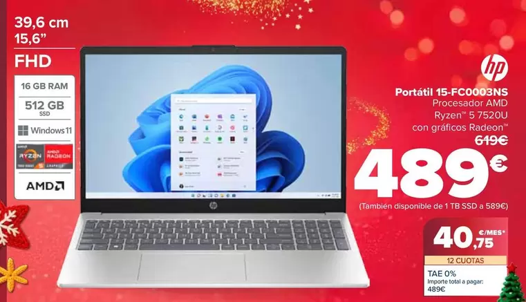 HP - Portátil 15-FC0003NS