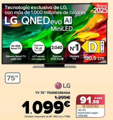 LG - Tv 75" 75QNED86A6A