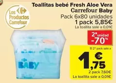carrefour baby - Toallitas Bebé Fresh Aloe Vera