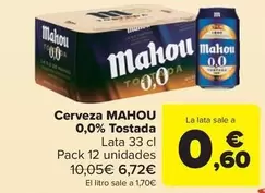 Mahou - Cerveza 0.0% Tostada