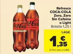 Coca-Cola - Refresco Zero, Zero Sin Cafeina O Light