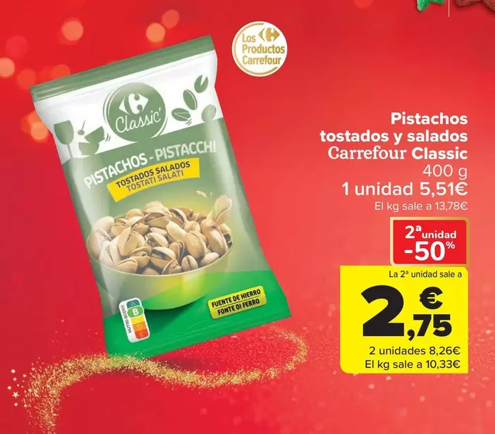 carrefour - Pistachos Tostados Y Salados Classic
