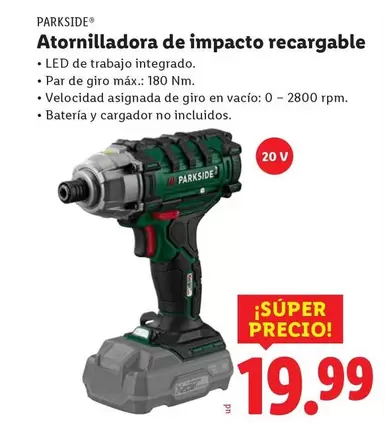 Parkside - Atornilladora De Impacto Recargable