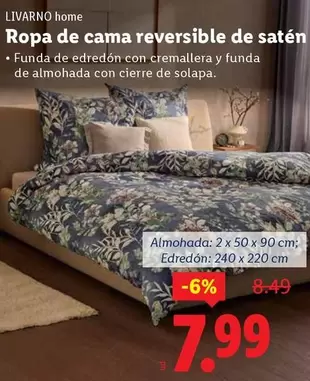 Livarno Home - Ropa De Cama Reversible De Satén