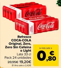 Coca-Cola - Refresco   Original Zero Zero Sin Cafeína O Light