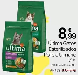 Ultima - Gatos Esterilizados Pollo O Urinario