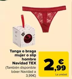 Tex - Tanga O Braga Mujer O Slip Hombre  Navidad 