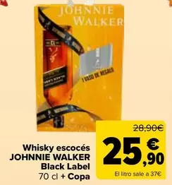 Johnnie Walker - Whisky Escocés Black Label + Copa