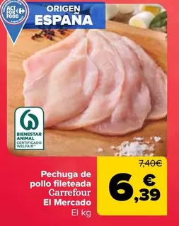 Carrefour El Mercado - Pechuga De Pollo Fileteada 