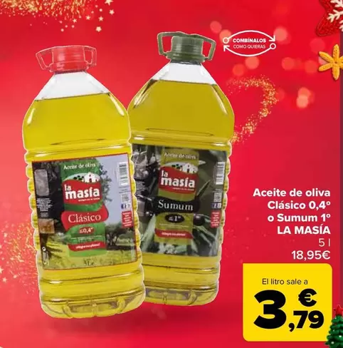 La Masía - Aceite De Oliva Clásico 0,4º O Sumum 1º