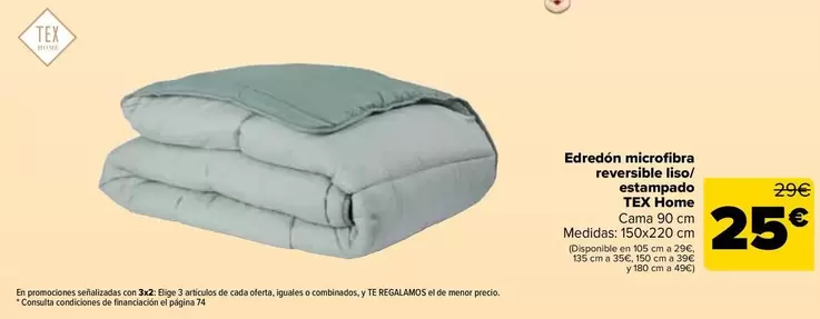 Tex Home - Edredón Microfibra  Reversible Liso/Estampado  