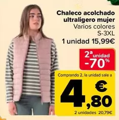 Chaleco Acolchado Ultraligero Mujer
