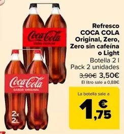 Coca-cola - Refresco Original, Zero , Zero Sin Cafeina O Light