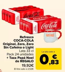 Coca-cola - Refresco Original, Zero, Zero Sin Cafeína O Light