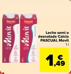 Pascual - Leche Semi O Desnatada Calcio Movit