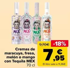 Mex - Cremas De Maracuya, Fresa, Melon O Mango Con Tequila