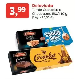 Delaviuda - Turrón Cacaolat O Chocobom