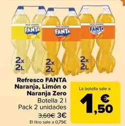 Fanta - Refresco Naranja Limón O Naranja Zero