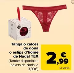 TEX - Tanga O Braga Mujer O Slip Hombre Navidad