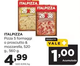 Italpizza - Pizza 5 Formaggi O Prosciutto & Mozzarella