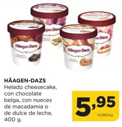 Häagen-Dazs - Helado Cheesecake, Con Chocolate Belga, Con Nueces De Macadamia O Dulce De Leche
